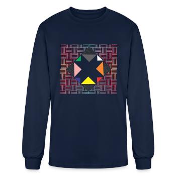 abstract - Men's Long Sleeve T-Shirt - navy - Front
