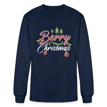 Berry Christmas Strawberry - Men's Long Sleeve T-Shirt - navy - Front