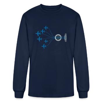 Guitar String Acoustic Guitar Guitar - Men's Long Sleeve T-Shirt - navy - Front
