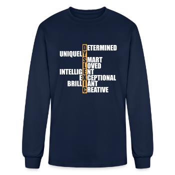 Dyslexia Dyslexic Acronym W - Men's Long Sleeve T-Shirt - navy - Front
