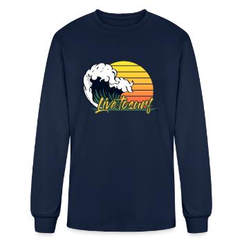 Live To Surf - Men's Long Sleeve T-Shirt - navy - Front