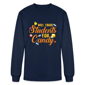 Will Trade Students For Candy - Men's Long Sleeve T-Shirt - navy - Front