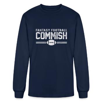 Fantasy Football Commish - Men's Long Sleeve T-Shirt - navy - Front