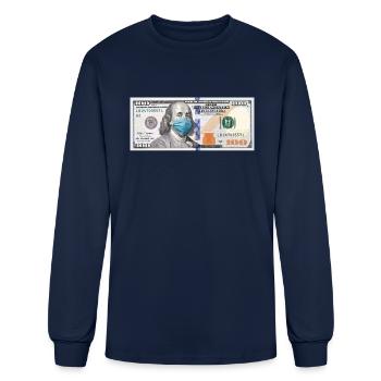 100 Dollar Face Mask Quarantine - Men's Long Sleeve T-Shirt - navy - Front