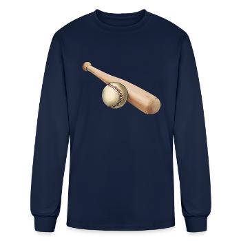 Baseball Bat And Ball - Men's Long Sleeve T-Shirt - navy - Front