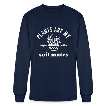 Plants Are My Soil Mates - Men's Long Sleeve T-Shirt - navy - Front