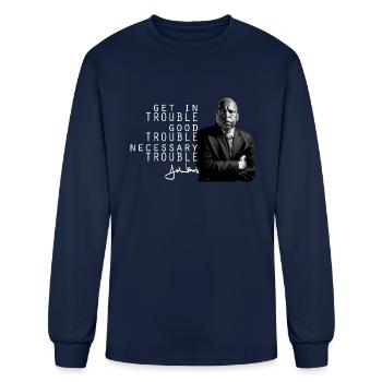 Get In Trouble Good Trouble Necessary Trouble John - Men's Long Sleeve T-Shirt - navy - Front