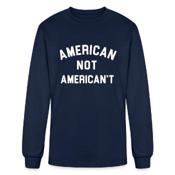 American Not American t - Men's Long Sleeve T-Shirt - navy - Front