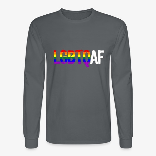 LGBTQ AF LGBTQ as Fuck Rainbow Pride Flag - Men's Long Sleeve T-Shirt