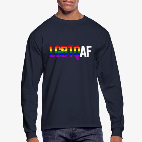 LGBTQ AF LGBTQ as Fuck Rainbow Pride Flag - Men's Long Sleeve T-Shirt