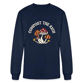 Compost The Rich Retro Anti Capitalist - Men's Long Sleeve T-Shirt - navy - Front