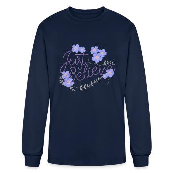 just believe - Men's Long Sleeve T-Shirt - navy - Front