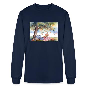 Summer Picnic In Watercolor - Men's Long Sleeve T-Shirt - navy - Front
