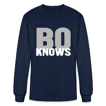 Bo Knows - Men's Long Sleeve T-Shirt - navy - Front