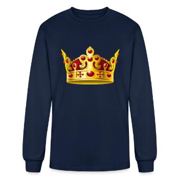 couronne - T-shirt à manches longues Homme - marine - Devant