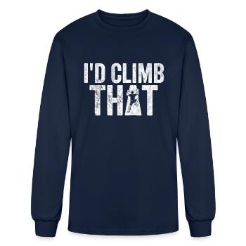 I d Climb That Climbing - Men's Long Sleeve T-Shirt - navy - Front