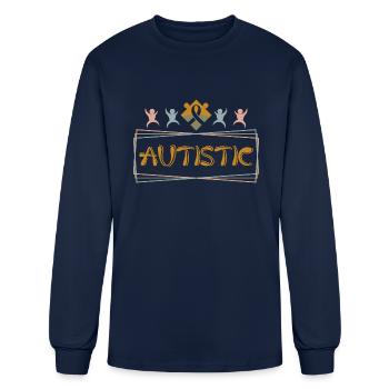 Autistic - Men's Long Sleeve T-Shirt - navy - Front