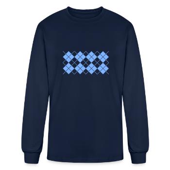 Carolina Argyle - Men's Long Sleeve T-Shirt - navy - Front