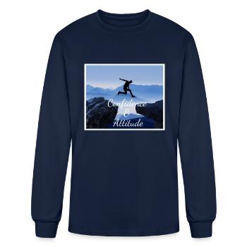 Confidence & attitude - Men's Long Sleeve T-Shirt - navy - Front