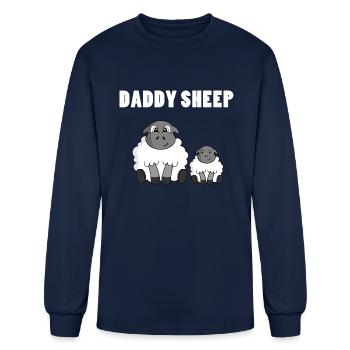 Daddy Sheep - Men's Long Sleeve T-Shirt - navy - Front