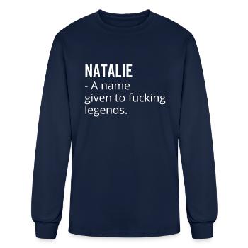 Natalie un nom donné à Fucking Legends - T-shirt à manches longues Homme - marine - Devant
