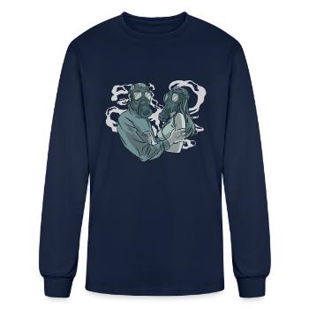 Gas-mask couple love Gas-mask couple love inspirat - Men's Long Sleeve T-Shirt - navy - Front