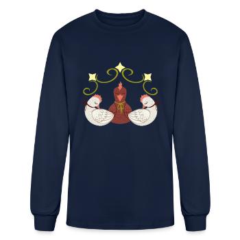 Three French Hens - Men's Long Sleeve T-Shirt - navy - Front