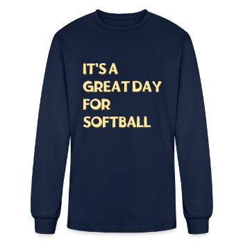 It's a great day for Softball - Men's Long Sleeve T-Shirt - navy - Front