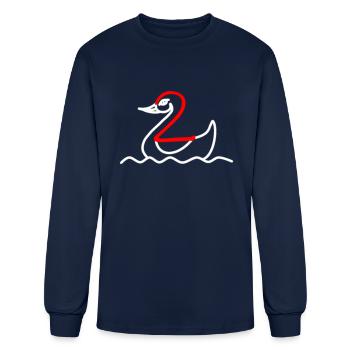 Draw With Numbers 2 Swan - Men's Long Sleeve T-Shirt - navy - Front