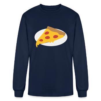 Wonderful Slice Of Pepperoni Pizza - Men's Long Sleeve T-Shirt - navy - Front