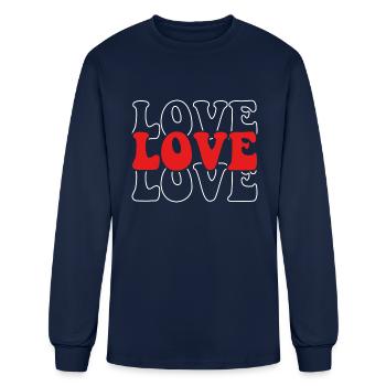 Triple love - Men's Long Sleeve T-Shirt - navy - Front