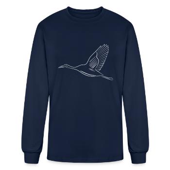 Swan - Men's Long Sleeve T-Shirt - navy - Front