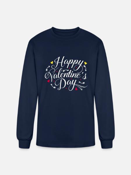 Happy Valentine's Day - Men's Long Sleeve T-Shirt - navy
