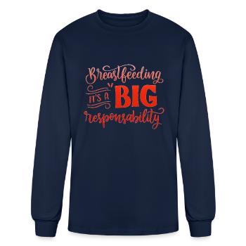 breastfeeding it s a big responsability - Men's Long Sleeve T-Shirt - navy - Front