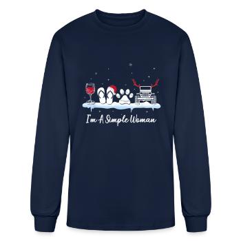 Simple Woman Wine Truck - Men's Long Sleeve T-Shirt - navy - Front