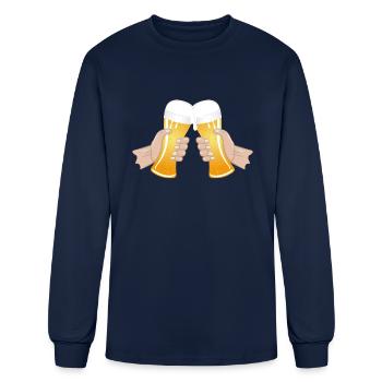 two filled beer glasses Cheers to toast - Men's Long Sleeve T-Shirt - navy - Front