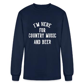 Country Music Line Dance Western Dance - Men's Long Sleeve T-Shirt - navy - Front