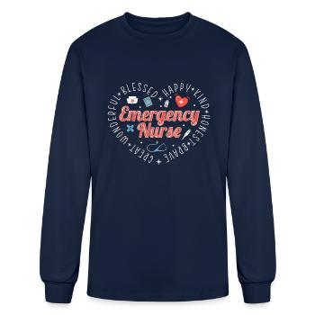 Emergency Nurse - Men's Long Sleeve T-Shirt - navy - Front