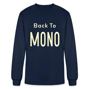 Back To Mono Text blue - Men's Long Sleeve T-Shirt - navy - Front
