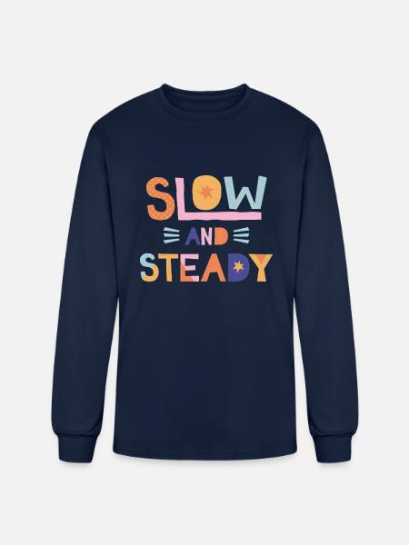Slow And Steady - Men's Long Sleeve T-Shirt - navy