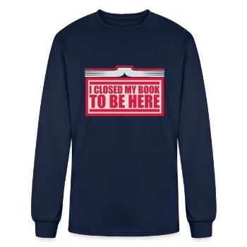 I closed my book - Men's Long Sleeve T-Shirt - navy - Front