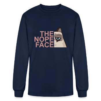 The Nope Face - Men's Long Sleeve T-Shirt - navy - Front