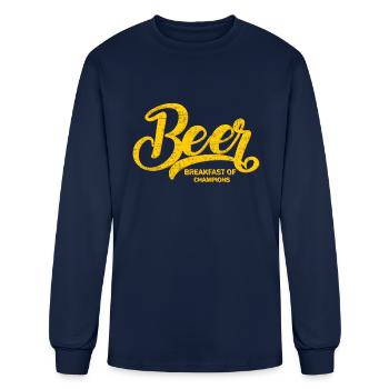 Beer breakfast of champions - Men's Long Sleeve T-Shirt - navy - Front