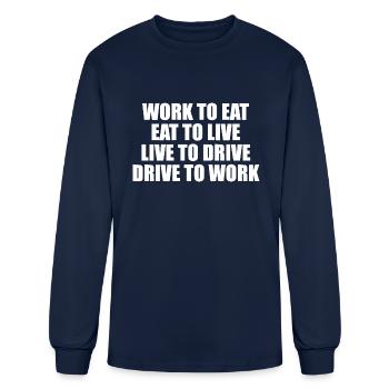 Live To Drive - Men's Long Sleeve T-Shirt - navy - Front