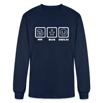 BEER BRAAI BABALAS - Men's Long Sleeve T-Shirt - navy - Front