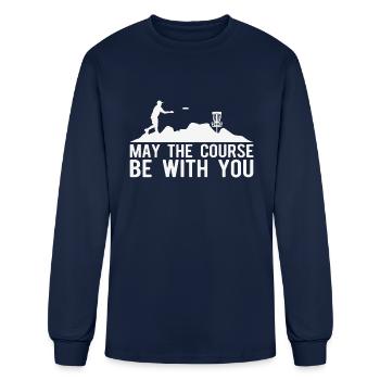 May The Course Be With You - Men's Long Sleeve T-Shirt - navy - Front