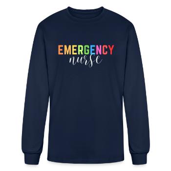 Emergency Nurse - Men's Long Sleeve T-Shirt - navy - Front