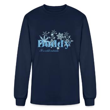 The weather is cold outside - Men's Long Sleeve T-Shirt - navy - Front