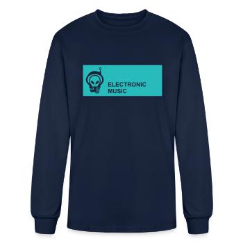 Electronic Music Alien - Men's Long Sleeve T-Shirt - navy - Front