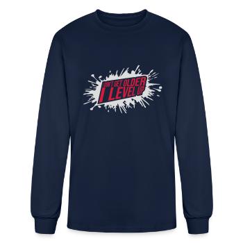 get older level up - Men's Long Sleeve T-Shirt - navy - Front